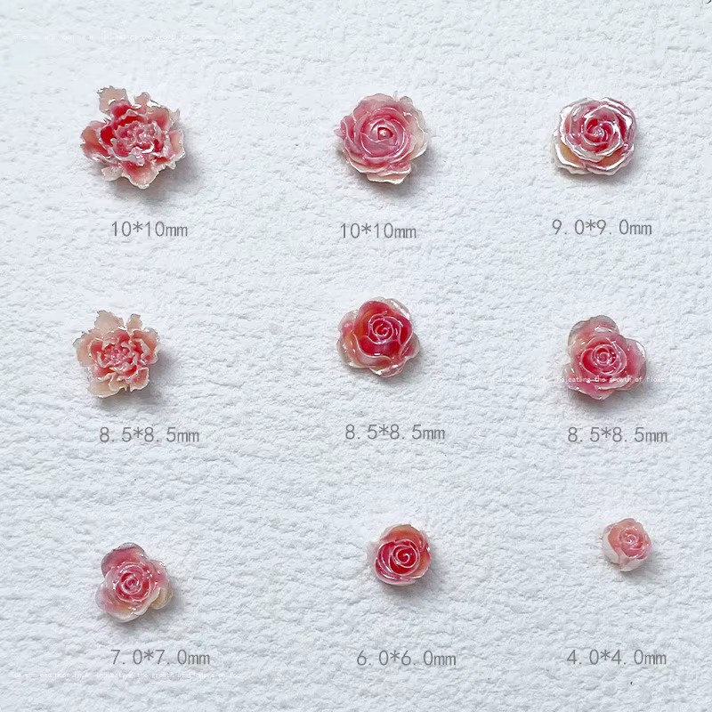 NAILFYOU Nail Art Charms, 20 Stück, Glitzer Blume, Rose Kamelie, Glänzend - Bild 2