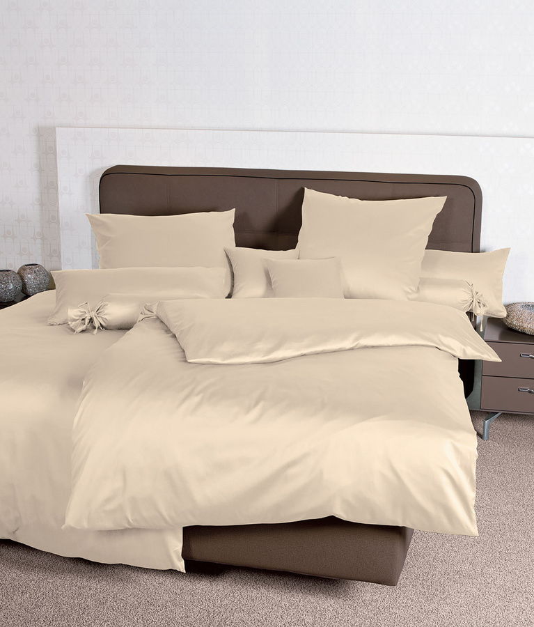 Colours 31001 Janine Bettwäsche aus Mako-Satin in Beige mit Reißverschluss und Oeko-Tex Standard 100 Zertifizierung - Bild 1