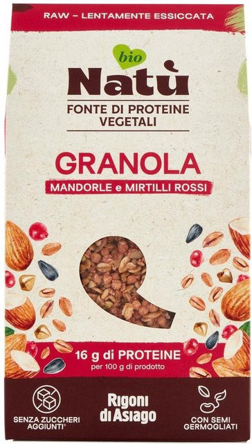 Rigoni di Asiago NATU Protein Müsli Mandeln und Cranberries vegan 250 g - Bild 1
