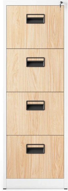 Jan Nowak Aktenschrank SARA V4 mit 4 Schubladen in Weiß und Sonoma Eiche, B/T/H: 132 x 46 x 62 cm - Bild 1