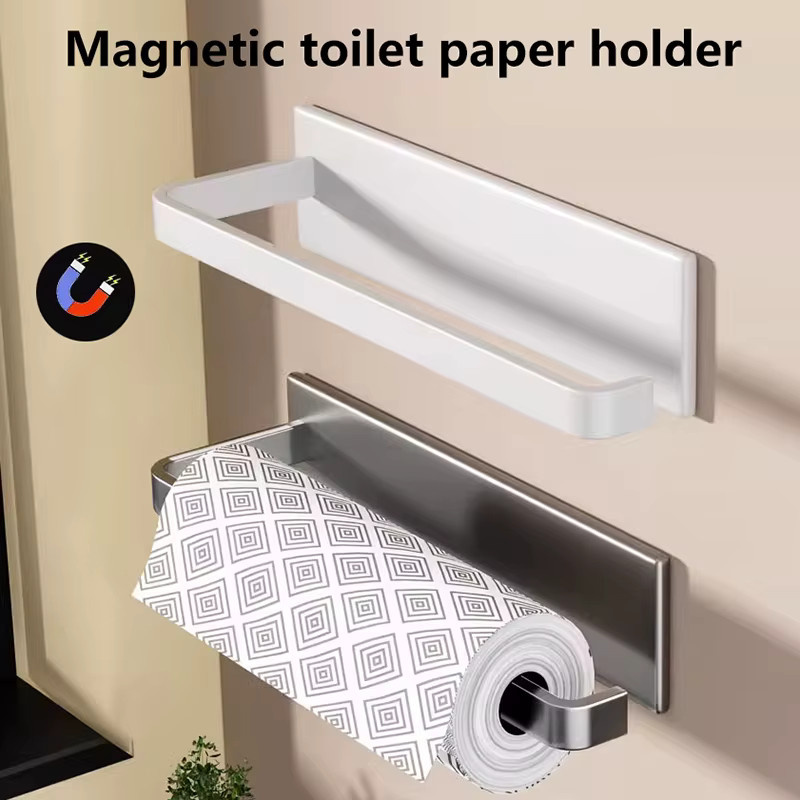 Magnetischer Küchenpapierhalter von JINHF in Weiß zur wandmontierten Aufbewahrung ohne Bohren - Bild 1