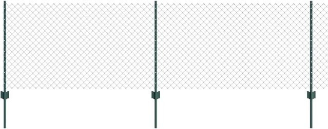 vidaXL Zaun mit Pfosten aus Stahl und PVC in Grün, Höhe: 0,8 m, Länge: 10 m - Bild 1