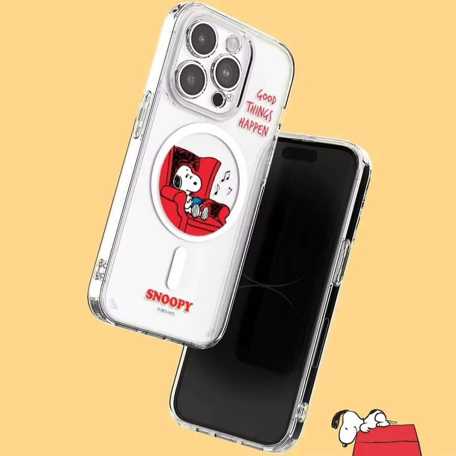 Potdemiel Snoopy & Charlie Brown Handyhülle für iPhone 17 Air 16 15 14 13 12 11 Pro Max aus Acryl und Silikon mit kabelloser Ladefunktion - Bild 3