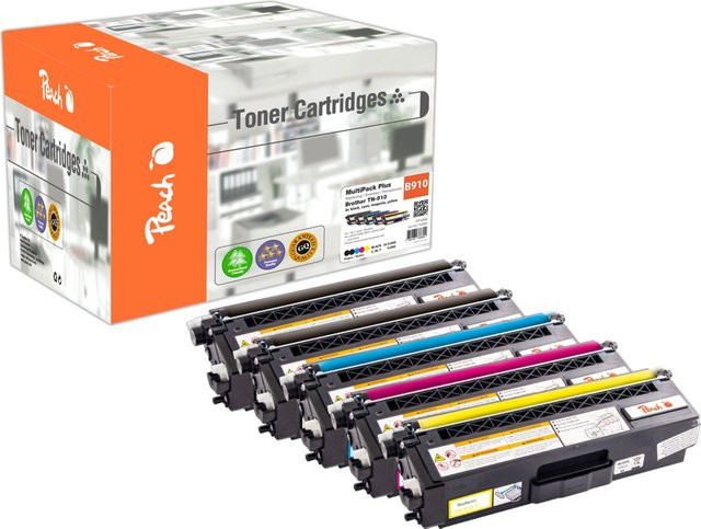 Peach B910 Toner-Set für Brother TN-910, 5er Pack, wiederaufbereitet, Multicolor (2x Schwarz, Cyan, Magenta, Gelb) - Bild 1