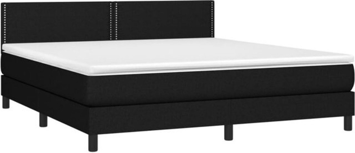 Vidaxl Boxspringbett mit Matratze in Schwarz aus Stoff, B/B/H: 180 x 200 cm - Bild 1