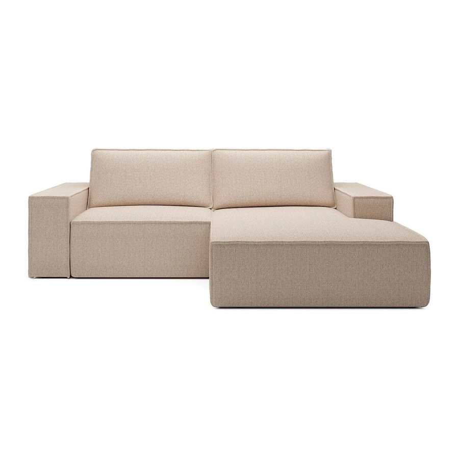Vente-unique Schlafsofa Amelia in Beige mit L-Form und Schlaffunktion, Breite: 240 cm - Bild 2