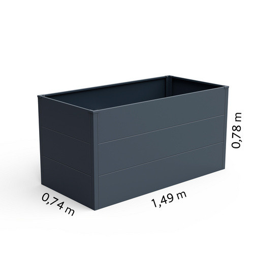 KGT Hochbeet UrbanGrow aus Stahl in Anthrazit-Grau, B: 149 cm, T: 74 cm, H: 78 cm - Bild 2