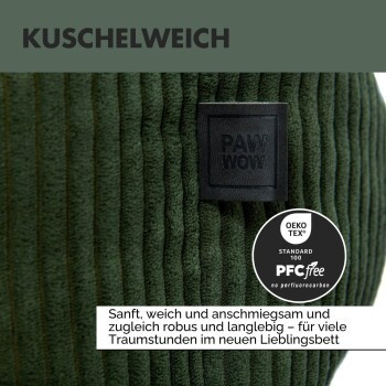 PAW WOW Hundebett ANTON Sofa in Olivegrün, Größe L, mit orthopädischem Schaumstoff und abnehmbarem Bezug - Bild 3
