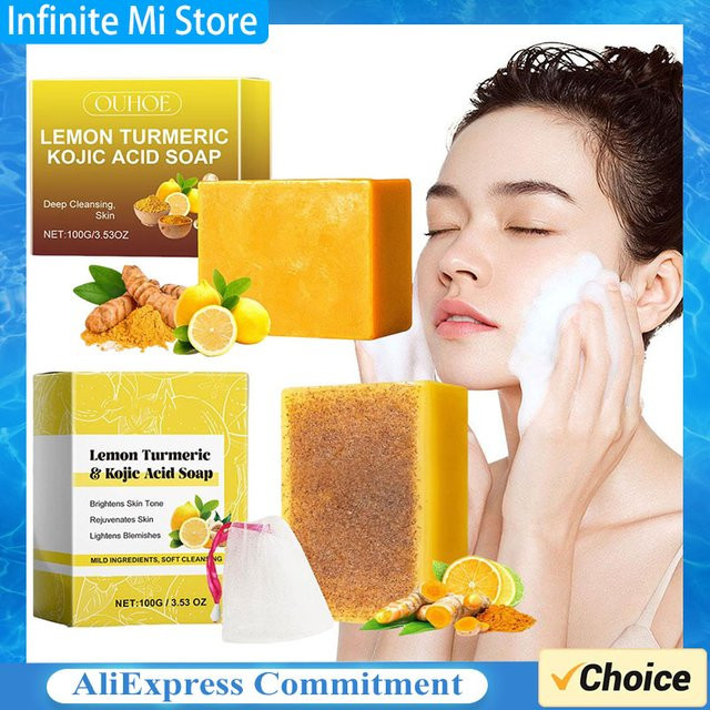 eelhoe Zitronen-Kurkuma-Koji-Säure Seife, 100g, Unisex - Bild 1
