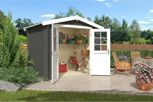 Lasita Gartenhaus Ingo Maja in Grüngrau mit Satteldach B/H/T: 262,1 x 222,3 x 195 cm - Bild 1