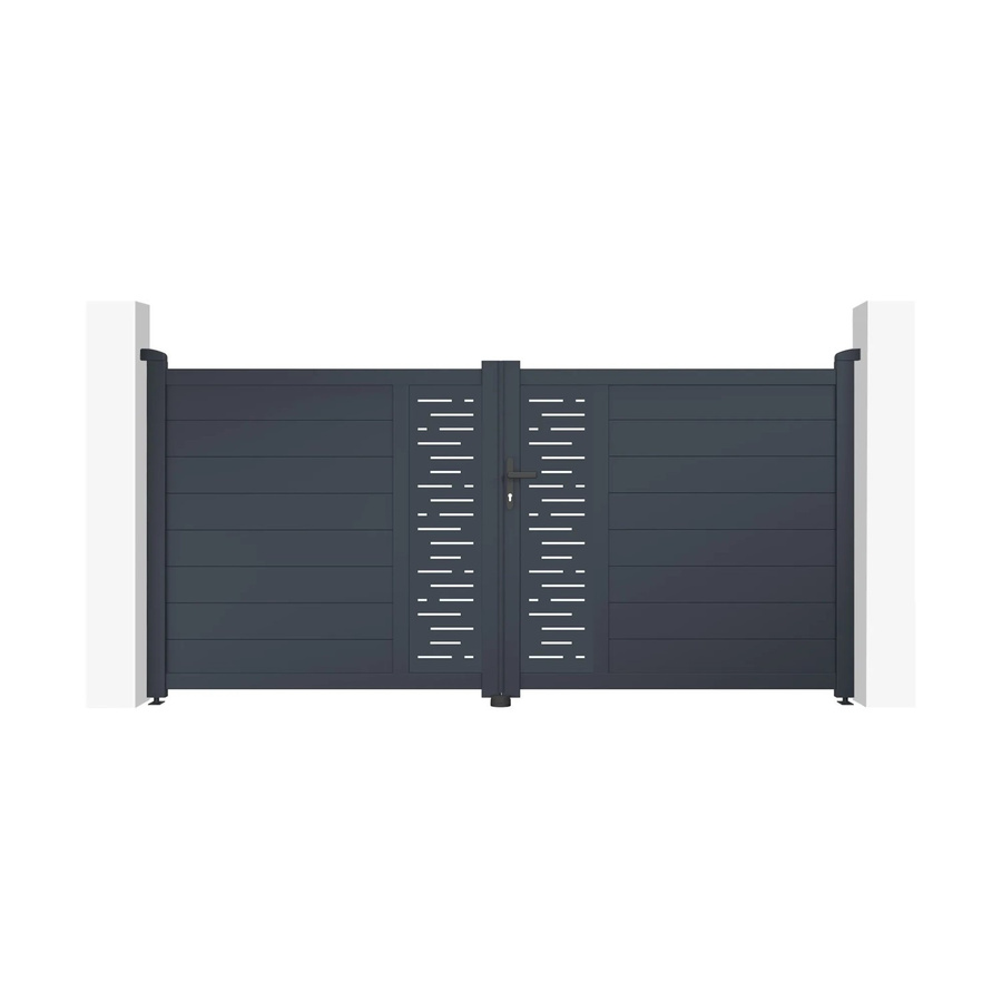 Casanoov Elektrisches Flügeltor Arlberg aus Aluminium in Grau inklusive Drehtorantrieb Ranger B150, Breite: 305 cm, Höhe: 145 cm - Bild 2