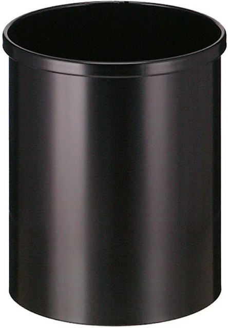 PROREGAL Runder Metall Papierkorb Schwarz Höhe: 30,5 cm, Durchmesser: 25,5 cm - Bild 1