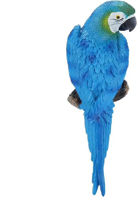 CosyHome Papagei Figur aus Kunstharz in Blau als dekorative Wandskulptur und Gartendekoration - Bild 1