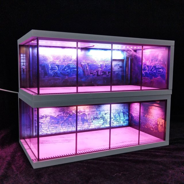 meiduoxing Auto-Garage-Diorama, Maßstab 1:64, mit USB-LED-Licht - Bild 1