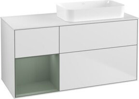 V&B Waschtischunterschrank Finion mit Wandbeleuchtung, Farbe Weiß lackiert, B/T: 120 x 60 cm - Bild 1