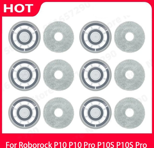 Roborock P10 Pro und P10S Pro Ersatzteil-Set mit Wischtüchern und Wischhalterungen aus Kunststoff - Bild 1