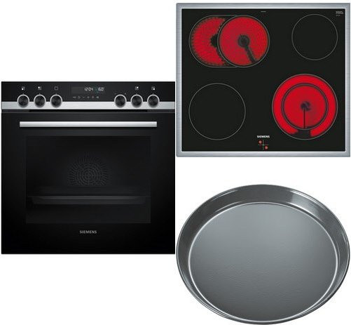 Siemens Herdset PQ521KB01B in Edelstahl bestehend aus Backofen, Induktionskochfeld und Abzugshaube - Bild 1