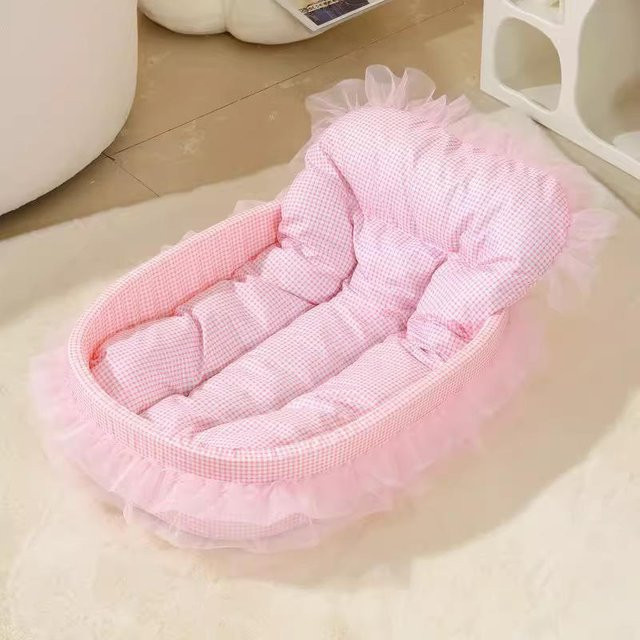 Macaron Hundebett von Pet Products My als gemütliches Haustiernest für Hunde und Katzen in den Farben Pink, Gelb, Blau und Grün - Bild 1