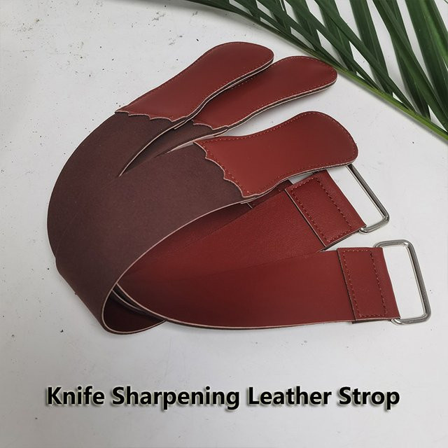 RSCHEF Echtes Leder-Schärfband in Braun für Friseur-Rasiermesser und Klappmesser - Bild 1