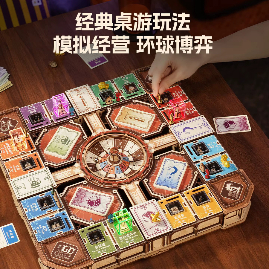 Fortune Quest Monopoly Holzpuzzle, DIY Baukasten-Set, mit LED-Licht, ab 14 Jahren - Bild 4