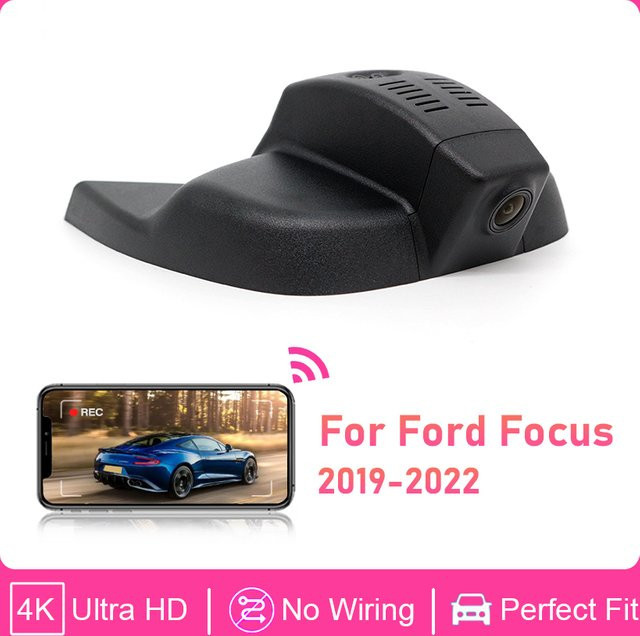 CARBAOHUI 4K UHD Dashcam mit WLAN für Ford Focus mk4, versteckte Rückfahrkamera und Videorekorder, Schwarz - Bild 1