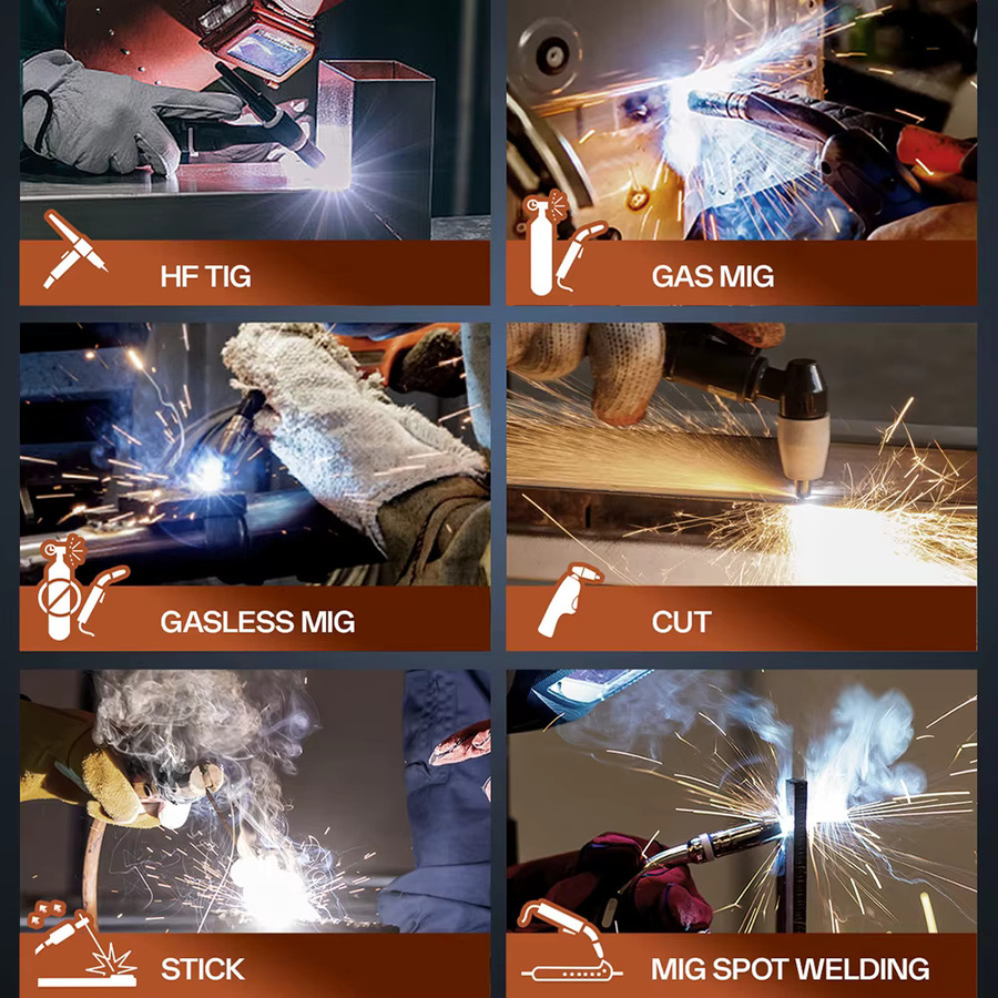 HITBOX HBMC270 Aluminium-Schweißgerät mit Synergic-Steuerung 6-in-1 Inverter-Puls-Schweißgerät für MIG, TIG, Stick, ARC, MMA, HF, Cut und Punktschweißen mit Hot Start, Arc Force, Anti-Stick und VRD - Bild 3