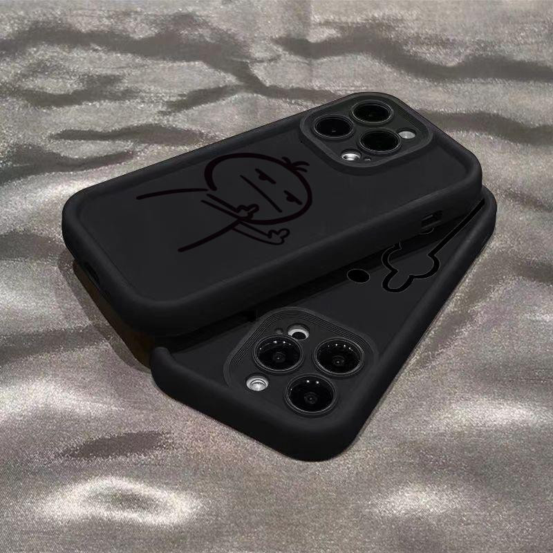 Lustige Stickman Handyhülle für Xiaomi Redmi Note Serie in Schwarz - Bild 2