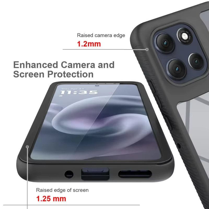 Transparente TPU-Rahmen-Klarsichthülle mit integriertem Displayschutz für Motorola G86 G56 G15 G05 G35 G55 G54 G84 G24 G14 G04S G53 G23 G13 - Bild 4
