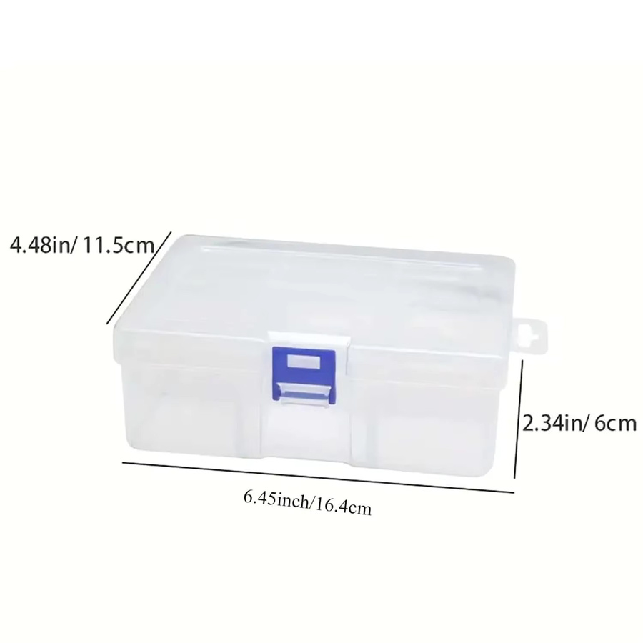 Transparente Kunststoff-Aufbewahrungsboxen in Blau für Schmuck, Hardware und Bastelzubehör, B/T/H: 16,4 x 6,0 x 16,4 cm - Bild 3