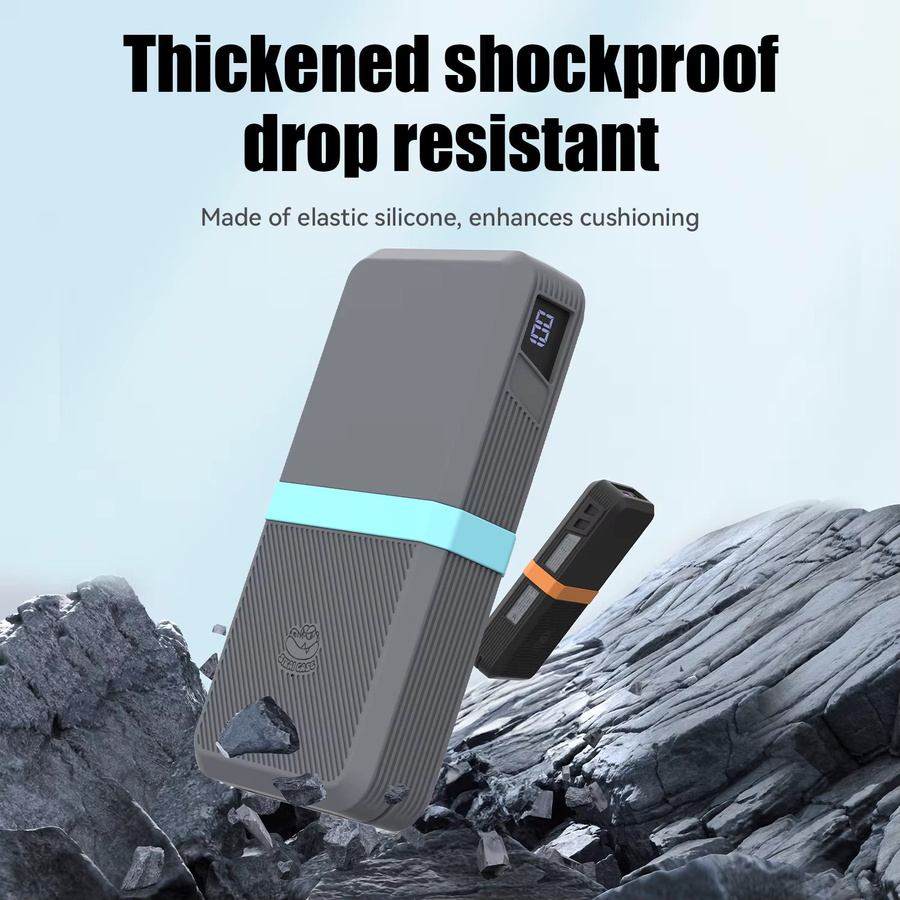 SIKAI Stoßfeste Powerbank-Hülle für UGREEN 145W 25000mAh PowerBank (Modell PB205) mit präzisen Aussparungen und Tastenschutz in Schwarz und Orange - Bild 5