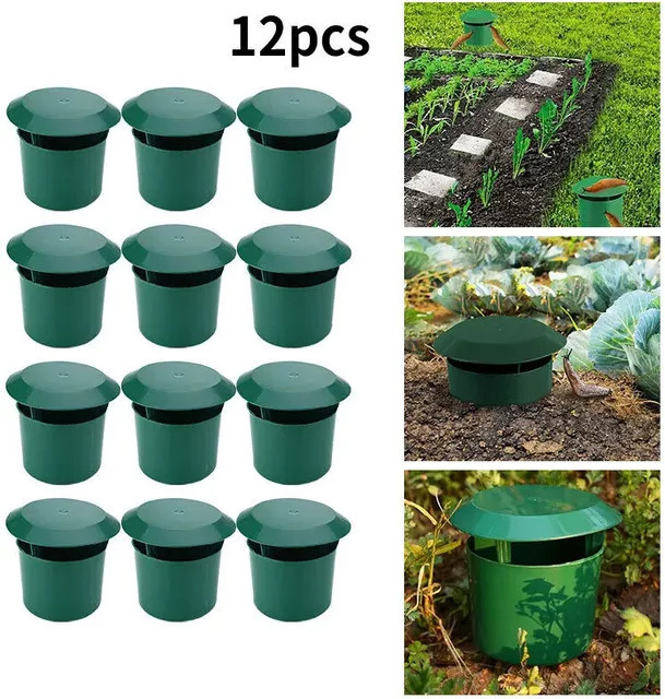 Alloet Schneckenfänger Garten Käfig aus Kunststoff in Grün zur Schädlingsbekämpfung für den Gemüsegarten - Bild 1