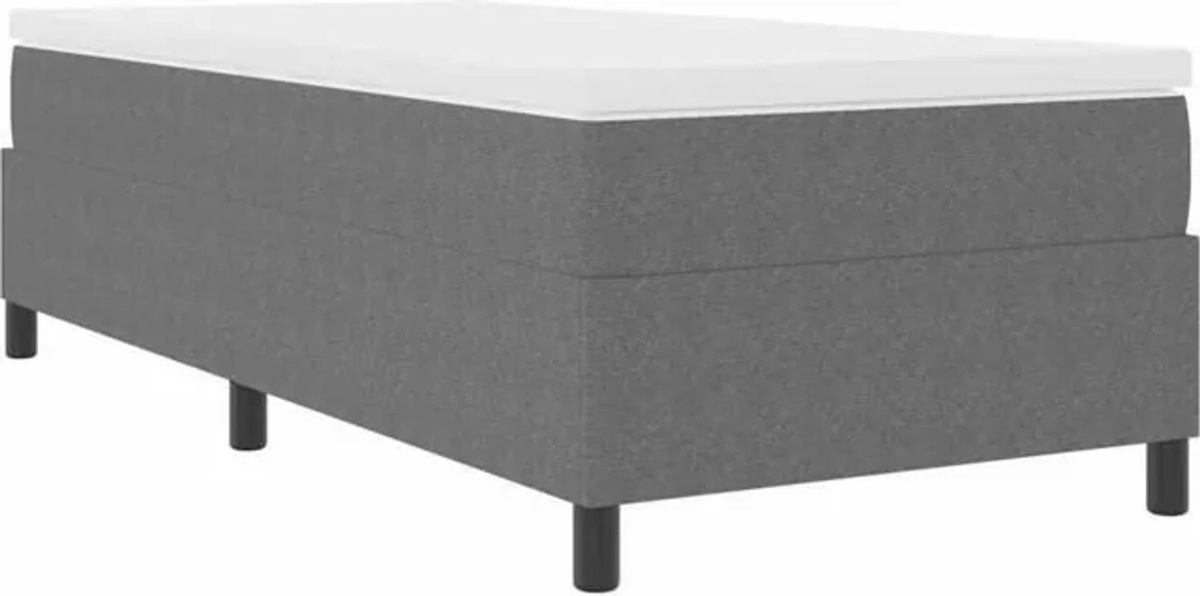 vidaxl Boxspringbett Modern in Grau und Weiß aus Cordstoff, B/T/H: 203 x 80 x 60 cm - Bild 1