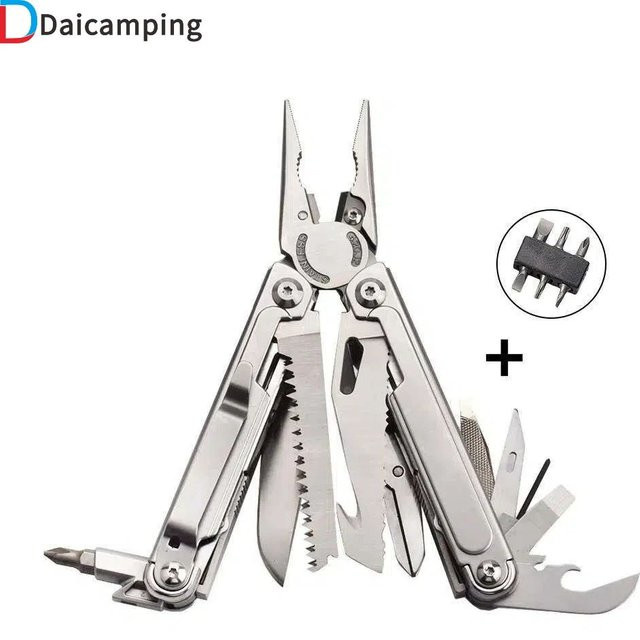 Daicamping DL7 Titan G10 Multifunktionswerkzeug mit Edelstahlgriff, Klappbare EDC Zange in Silber - Bild 1