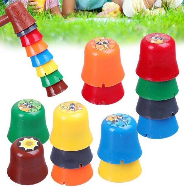IYUEQIANLI Schnelles Becherstapelspiel Partyspiel blau 4-6 Jahre - Bild 1