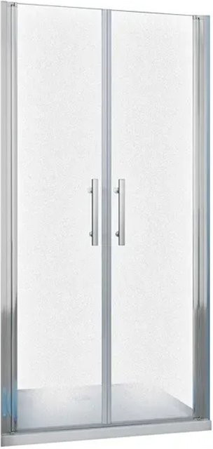 Duschparadies Duschabtrennung Nischentür als Doppeltür mit 6mm Nano Glas in Transparent, B: 95 cm, H: 195 cm - Bild 1