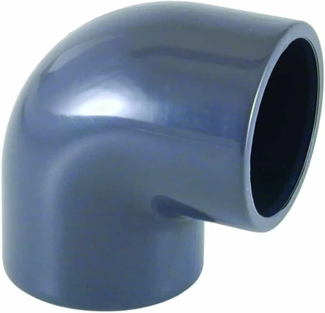 Cepex PVC Winkel 90 Grad Muffe 40 mm PVC-U PN16 in Grau und Blau - Bild 1