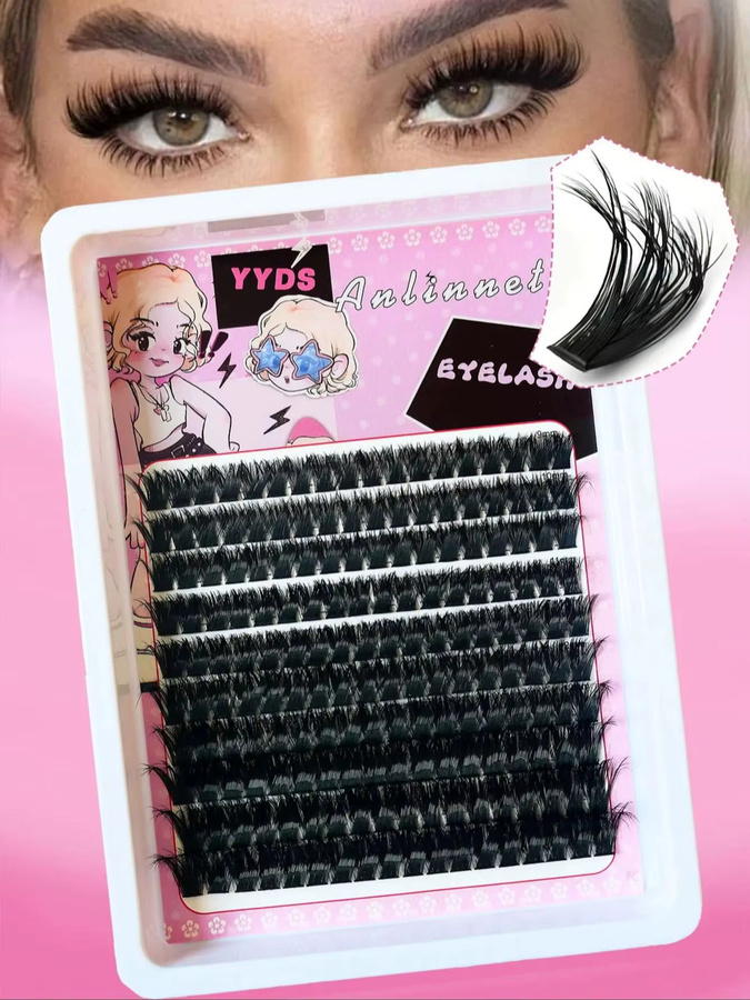 Anlinnet Falsche Wimpern, 10 Reihen, C-Rolle, Schwarz, Damen - Bild 6