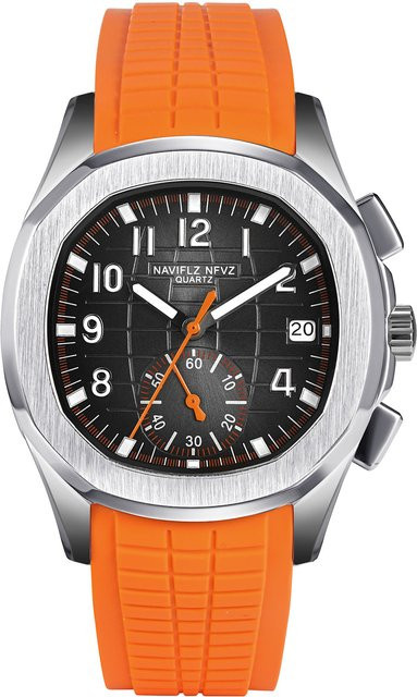 NAVIFLZ NFVZ Chronograph, Quarz, Orange, Silikon, 40 mm, Herren - Bild 1