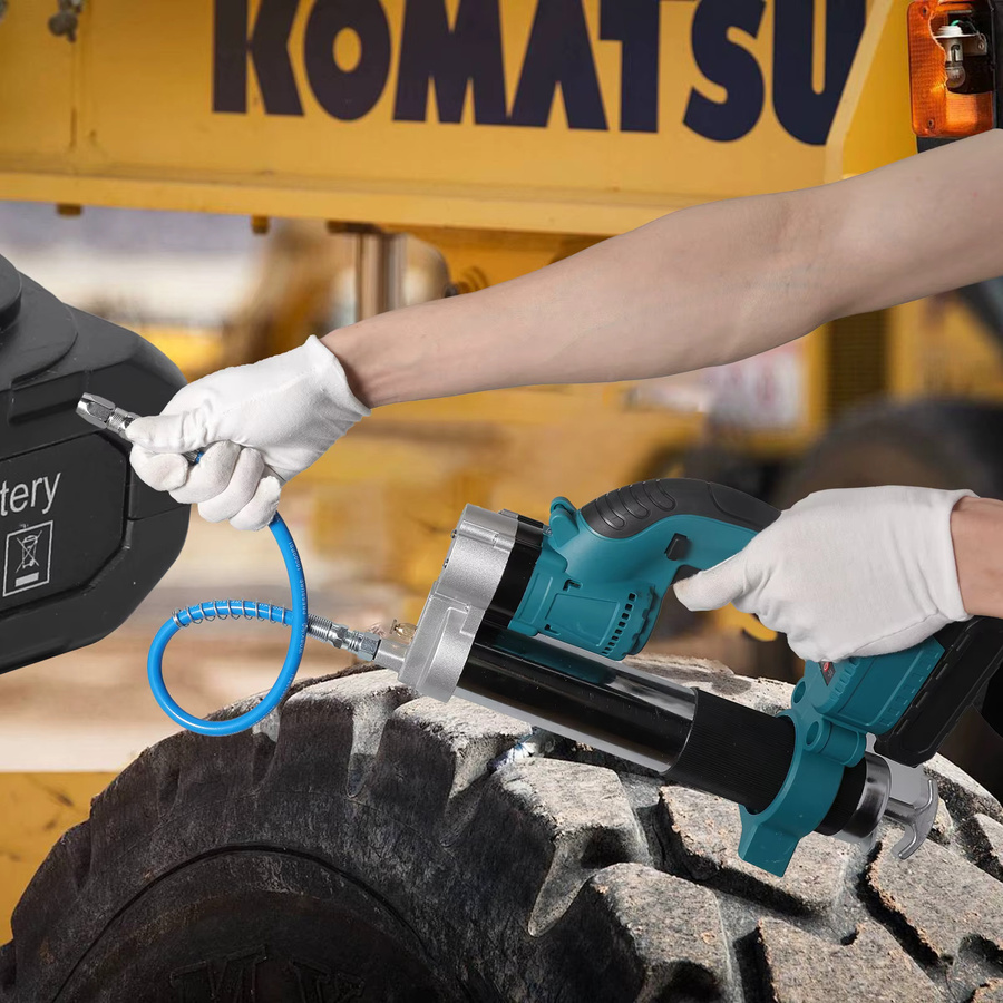 TKKEACE Bürstenlose elektrische Fettpresse Hochdruck-Schmierölpistole 960W 74Mpa in Blau, kompatibel mit Makita-Akkus - Bild 5