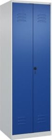 C+P Putzmittel-Spind Classic PLUS mit 2 Abteilen, Sicherheits-Drehriegel, Grau/Blau, H x B x T: 185 x 60 x 50 cm - Bild 1