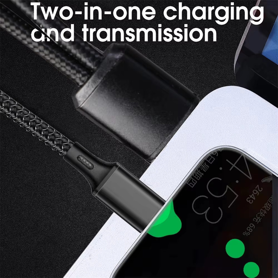 NNBILI 2-in-1 Schnellladekabel Y-Splitter USB auf Typ-C und Micro-USB Datenkabel, Schwarz - Bild 3