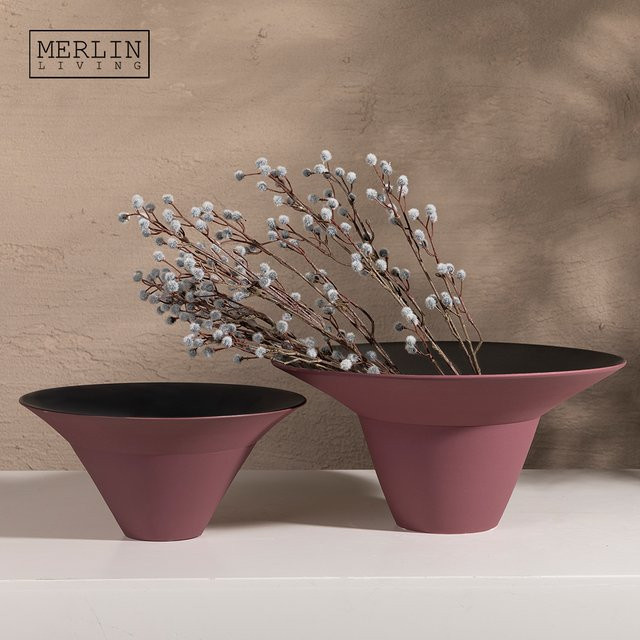 Merlin Living Keramikvase mit handgezeichnetem Farbmuster zur Dekoration für dein Zuhause - Bild 1