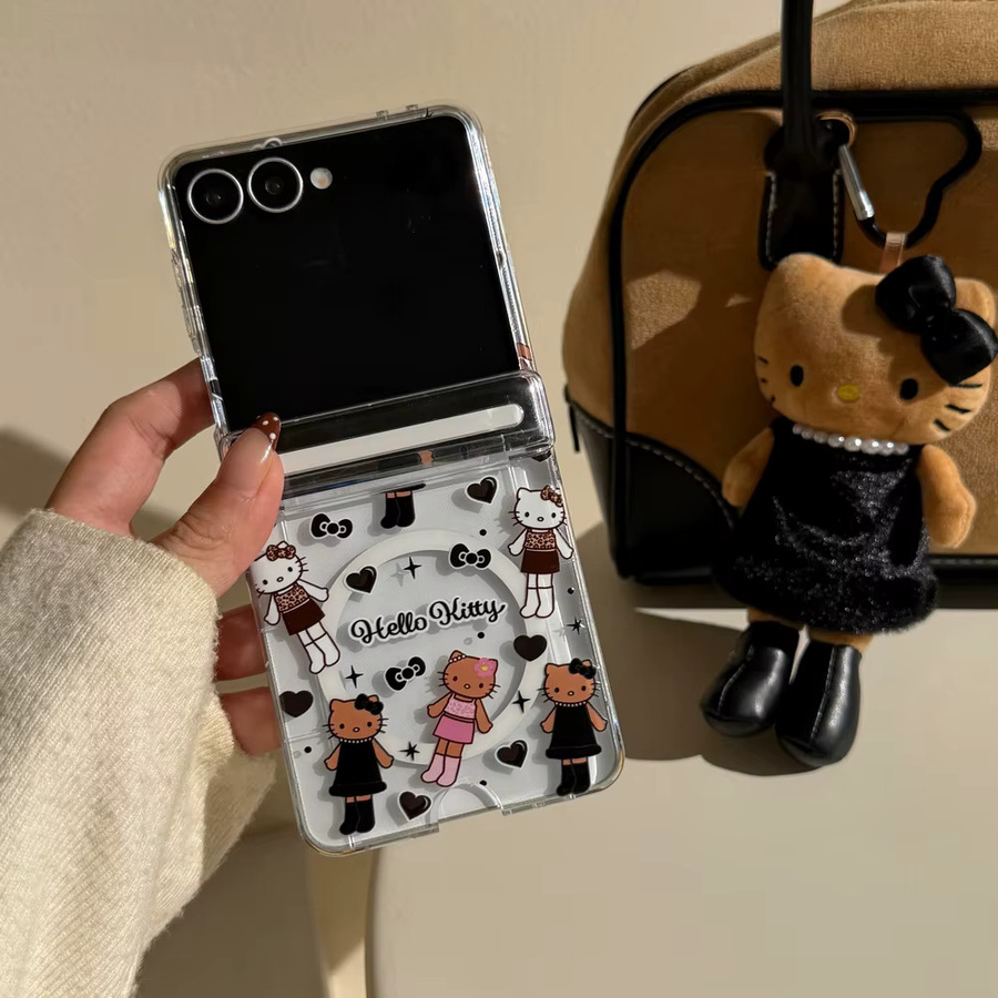Sanrio Hello Kitty Handyhülle mit magnetischem MagSafe Wireless Charge Kartenetui für Samsung Galaxy Z Flip 7, Z Flip 6 und Z Flip 5, transparent - Bild 5