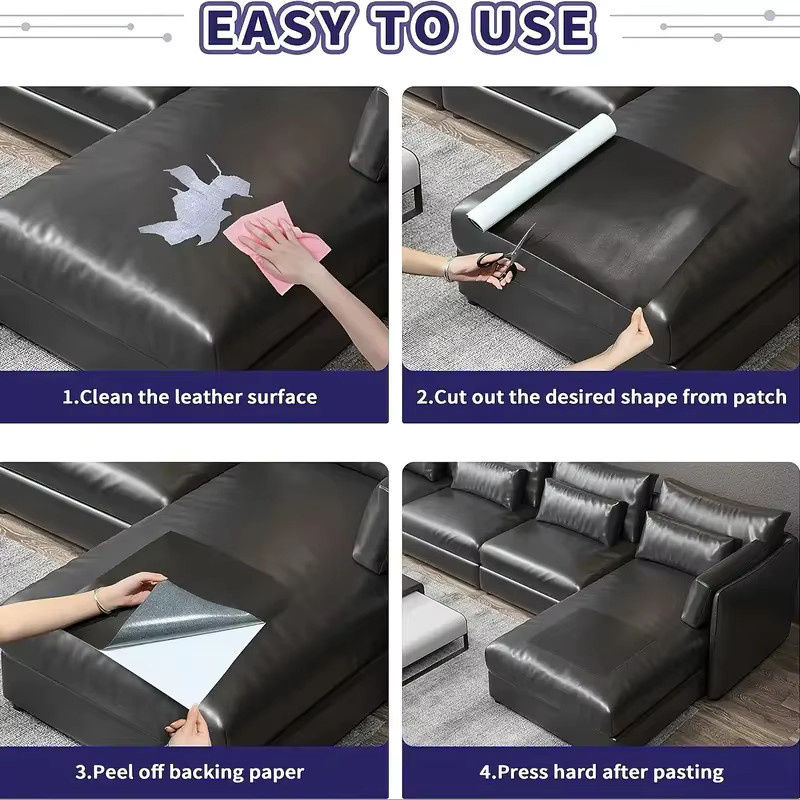 Selbstklebender Leder-Reparaturflicken in Braun für Sofas, PU-Material und Dekorationen - Bild 4