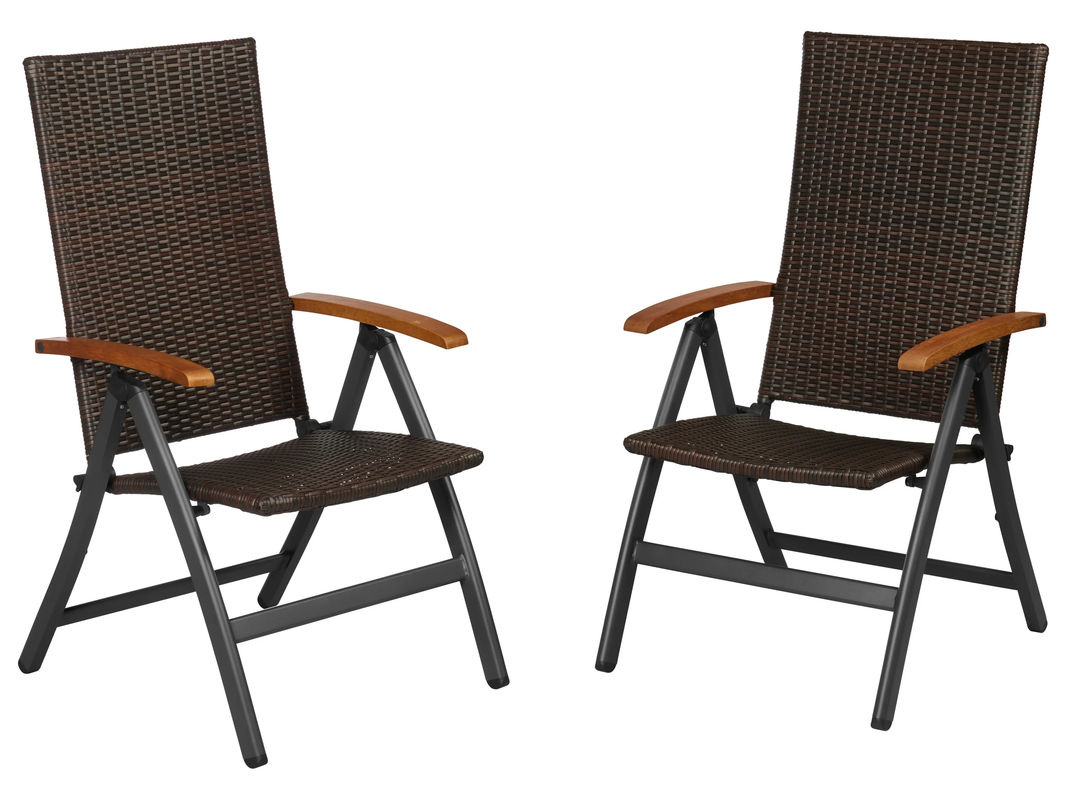 LIVARNO Geflecht-Klappsessel Valencia aus Polyrattan mit Aluminiumgestell, 2 Stück - Bild 2