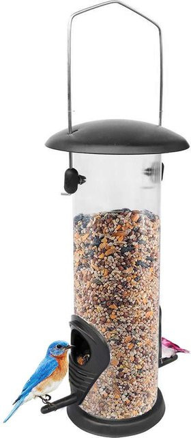 Hängendes Vogelfutterhaus von DIYelecs aus PVC und Metall in Grau - Bild 1