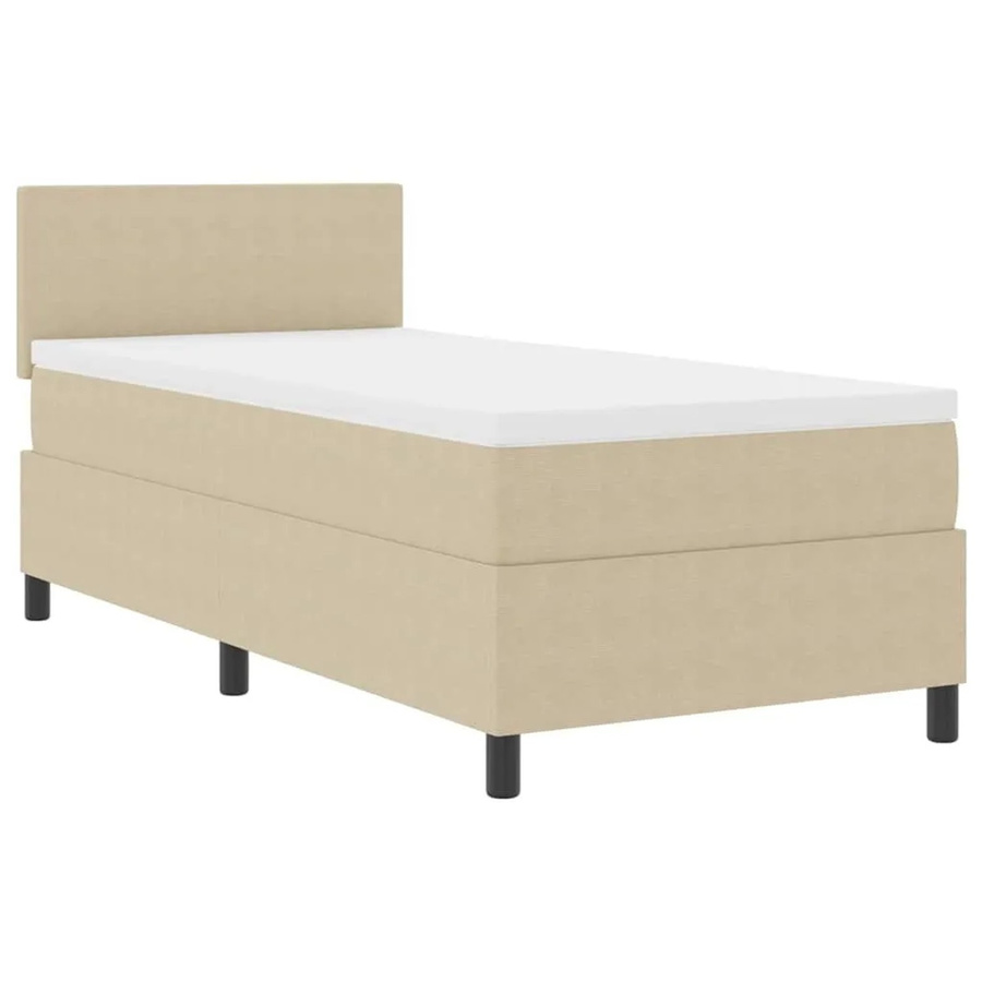 vidaXL Boxspringbett modern in Hellgrau und Weiß aus Cordstoff, B/T/H: 200 x 80 x 88 cm - Bild 1