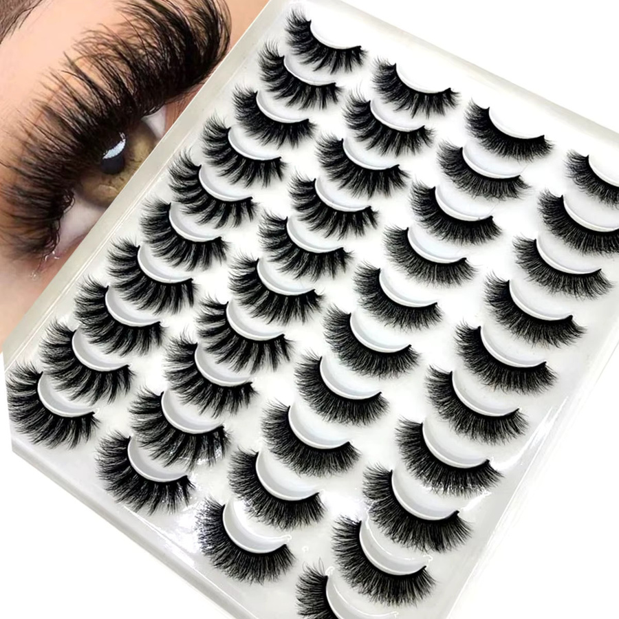 AMSDCN Künstliche Nerzwimpern, 20 Paar, Black, Natürlich, Unisex - Bild 5
