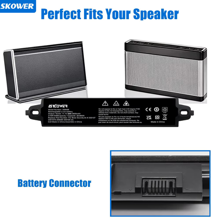 SKOWER Akku für Bose SoundLink III Bluetooth Mobile Speaker in Schwarz - Bild 3