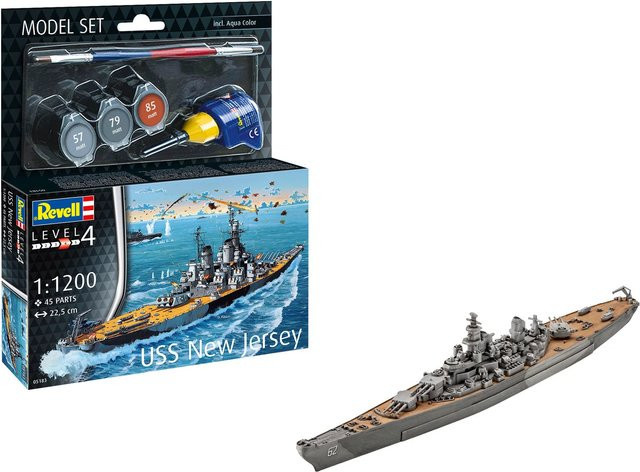 Revell Battleship USS New Jersey, Modellset, 1:1200 - Bild 1